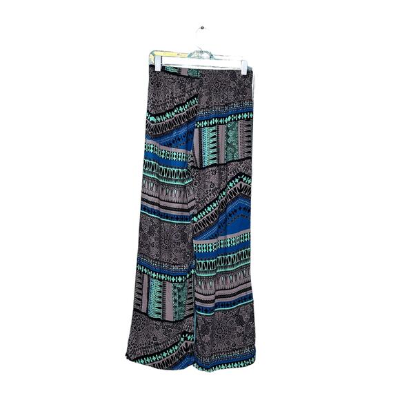 Ambiance Apparel multicolor print pull on casual Bohemian pants size M - Picture 4 of 5